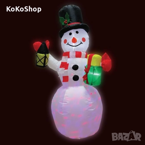 Надуваем Снежен човек с LED светлини-120 см./Коледна украса/декорация, снимка 2 - Декорация за дома - 52404723