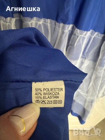 Елегантна дантелена рокля в кобалтово синьо, снимка 4 - Рокли - 51081382