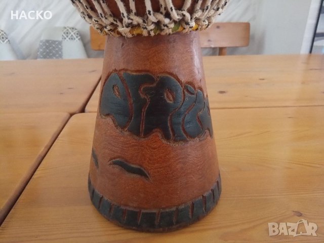 ПРОМО ЦЕНА АФРИКАНСА Таранбука от Тиково Дърво и Кожа с Калъв 100% Автетична, снимка 4 - Ударни инструменти - 40785505