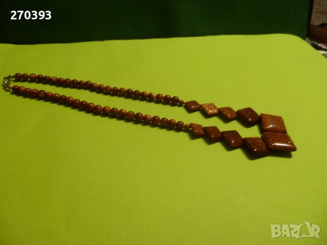 Стилен дамски комплект с естествен слънчев камък, снимка 3 - Бижутерийни комплекти - 37717936