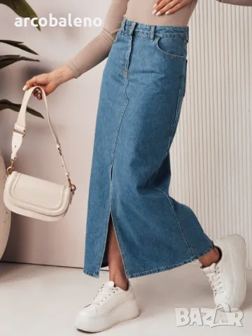 VIRTON Дамска дънкова пола, 2цвята , снимка 5 - Поли - 47378229