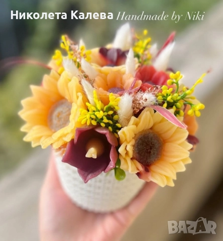 Аранжировки от глицеринов сапун, снимка 3 - Изкуствени цветя - 47968913