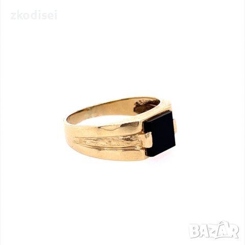 Златен мъжки пръстен 4,19гр. размер:59 14кр. проба:585 модел:21620-5, снимка 3 - Пръстени - 43945190