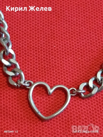 Романтично колие във формата на сърце ❤️ сребрист цвят стил и елегантност 51912, снимка 2 - Колиета, медальони, синджири - 53463048