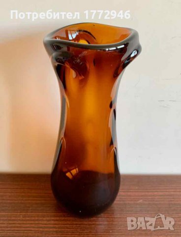 Стъклена ваза, арт цветна голяма, снимка 1 - Вази - 37403326
