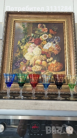 Антикварни цветни чаши Murano Италия