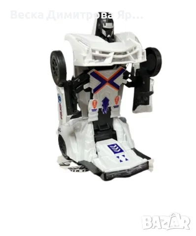 Полицейски трансформер – Бяла кола, превръщаща се в робот с функции на звук и светлина, снимка 2 - Друга електроника - 48789425