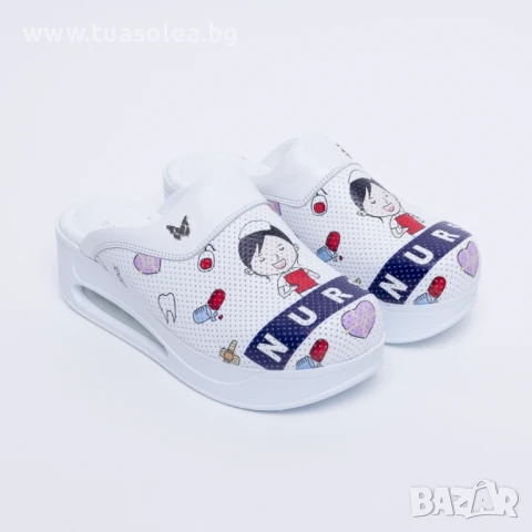 Медицински чехли на платформа от естествена кожа | Марка Tuasolea, снимка 1