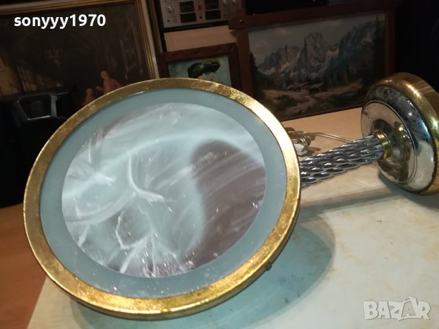 МЕД МЕСИНГ ИНОКСОВО МАСИВНО ОГЛЕДАЛО ОТ ФРАНЦИЯ M1712230826, снимка 5 - Антикварни и старинни предмети - 43445879