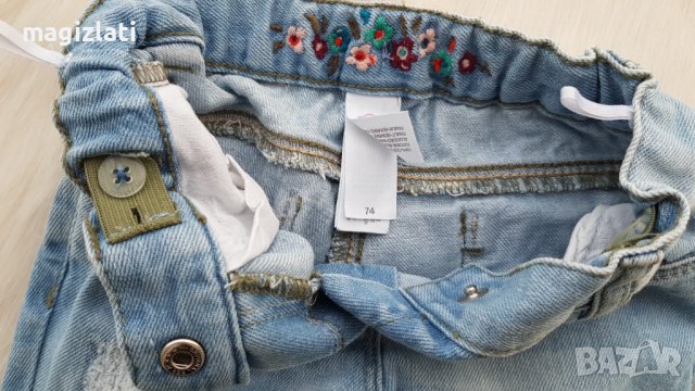 Бебешки дънки 6-9 месеца, снимка 3 - Панталони и долнища за бебе - 37100106