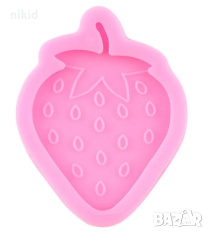 Ягода с релефни семки плосък силиконов молд форма фондан шоколад смола гипс
