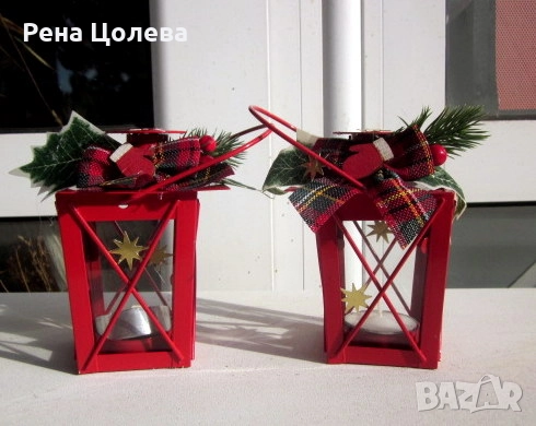 Коледен червен фенер, снимка 3 - Коледни подаръци - 51606498