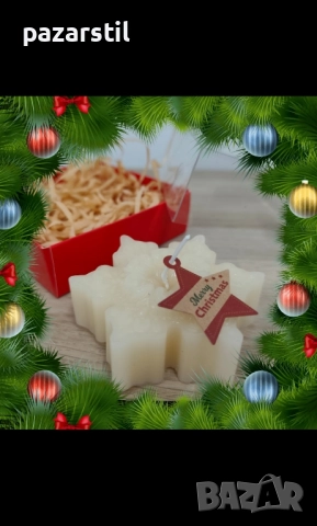 Ароматни, ръчно ляти Коледни свещи от соев восък, снимка 9 - Ръчно изработени сувенири - 52557586