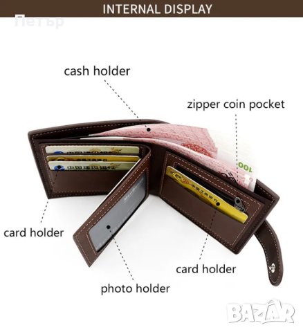 Мъжко портмоне, портфейл, картодържач, луксозно портмоне, снимка 6 - Портфейли, портмонета - 43595778