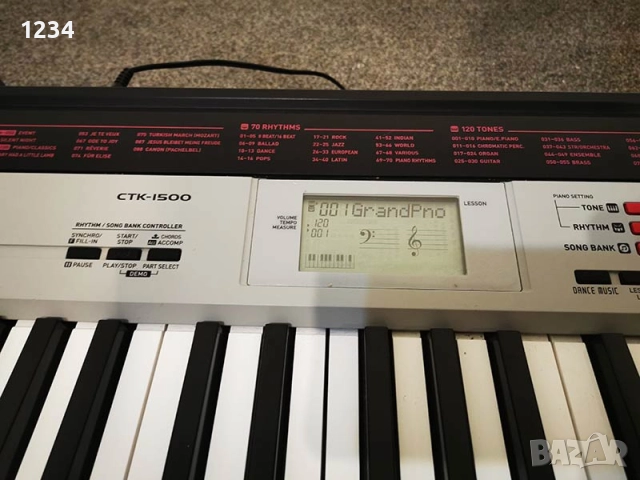 синтезатор клавир CASIO CTK-1500 пиано с 5 октави и плътни клавиши, снимка 6 - Синтезатори - 51528457