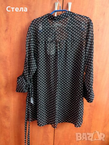 ANNA FIELD Mama дамска блуза, нова, с етикет, черна, на точки, снимка 2 - Туники - 28508059