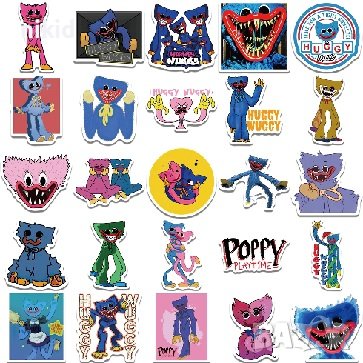 50 бр  Хъги Лъги Huggy Wuggy самозалепващи лепенки стикери за украса декор картонена торта и др, снимка 7 - Други - 37517067