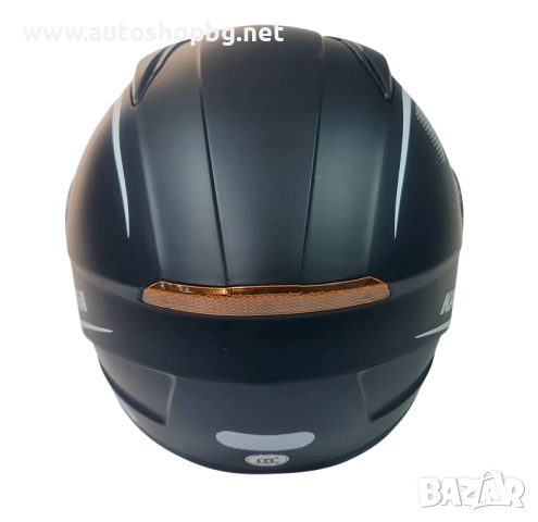 Мото каска шлем черна мотор скутер, снимка 4 - Аксесоари и консумативи - 52476335