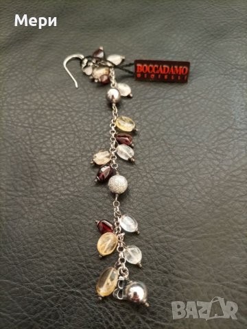 Маркова италианска сребърна обеца с естествени камъни 12,5 см.