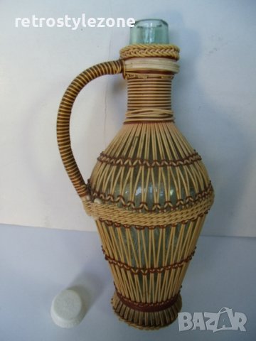 № 6874 стара стъклена бутилка с оплетка, снимка 3 - Други ценни предмети - 39922904