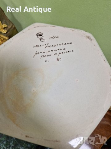 Огромна изящна много красива антикварна холандска порцеланова урна купа ваза  DELFT , снимка 6 - Антикварни и старинни предмети - 43762427