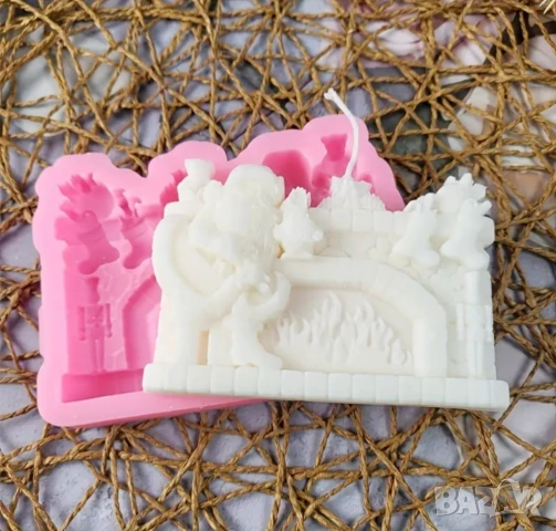 Молд дядо Коледа с камина , снимка 3 - Форми - 50741776