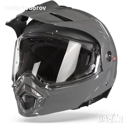 Отваряема мото каска SCORPION ADX-2 CEMENT GRAY,очила,S 55-56см.NEW, снимка 1