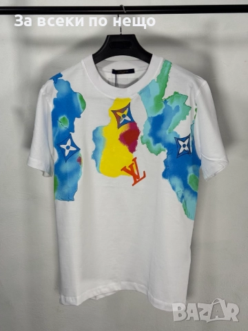 Louis Vuitton Мъжка Бяла Тениска👕Мъжка Блуза С Къс Ръкав В Бял Цвят Код V.B.18