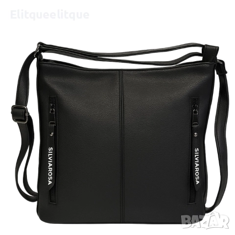 Стилна дамска чанта с предни джобове и минималистичен дизайн, снимка 5 - Чанти - 52173604