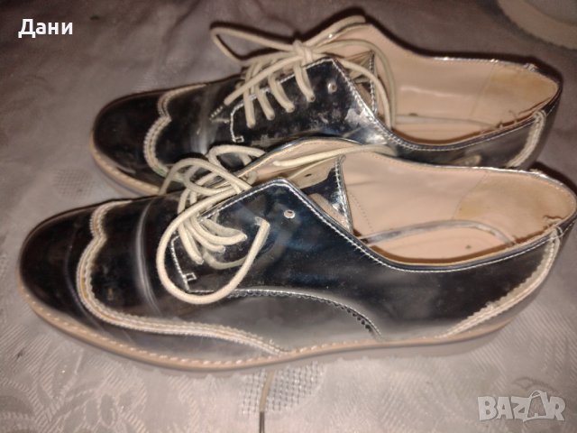 Зара дамски / детски  обувки  в сребристо, снимка 2 - Други - 38493176