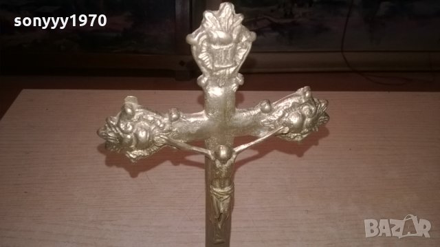 кръст с христос-21х11х8см-мед/месинг-внос швеция, снимка 9 - Колекции - 27181727