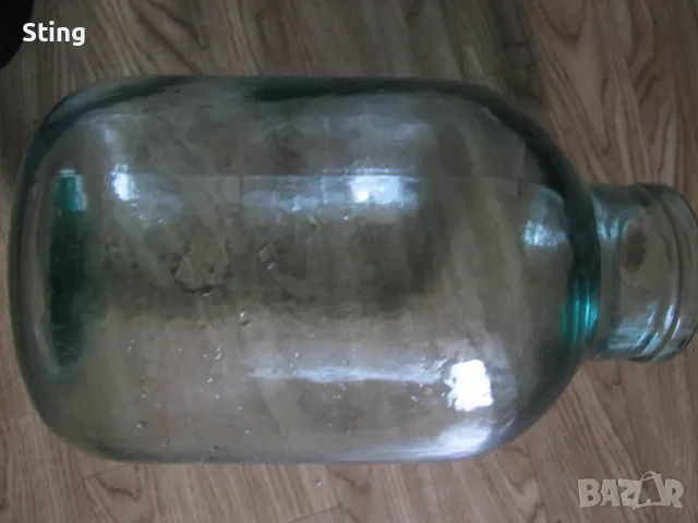 Буркан , Голям , Стъклен , Дебелостеннен ,  Стогодишен , Здрав, снимка 4 - Антикварни и старинни предмети - 49740450