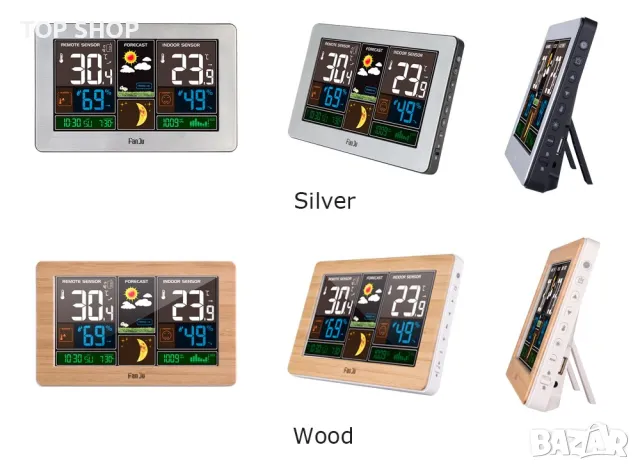 Безжична метеорологична станция FanJu FJ3378 с функция аларма и температура/влажност/барометър/будил, снимка 5 - Детски - 48842467