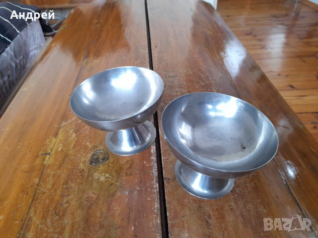 Стари неръждаеми купи за сладолед, снимка 2 - Други ценни предмети - 43804203