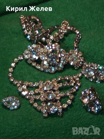 КРИСТАЛНИ КОЛИЕ ОБЕЦИ и БРОШКА МНОГО ЕФЕКТЕН АРТ МОДЕН КОМПЛЕКТ 16598, снимка 18 - Бижутерийни комплекти - 30691407