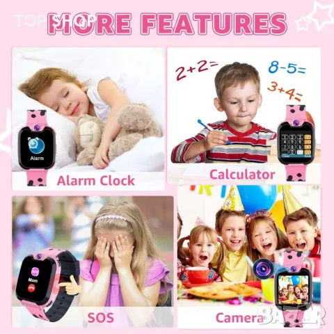 PTHTECHUS Смарт часовник,музикален плейър,16 игри,калкулатор,двупосочно обаждане,аларма,камера, снимка 3 - Смарт гривни - 49156997