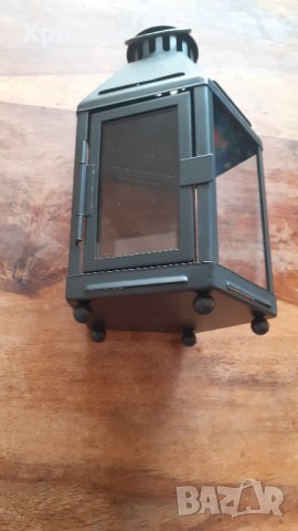 фенер метален ретро антикварен, за свещ кандило или други, 5 стени. Метал стабилен прахово боядисан , снимка 4 - Антикварни и старинни предмети - 43628959