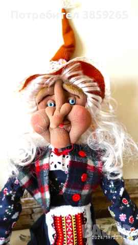 Кукла БАБА ЯГА. Ръчно изработена., снимка 10 - Кукли - 52399423