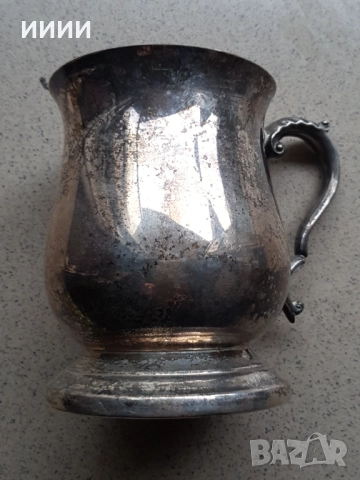 Посребрена халба чаша, снимка 3 - Антикварни и старинни предмети - 52876422