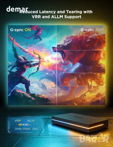 Govee HDMI 2.1 Sync Box Kit 2, AI Sync Box,светлинни ленти и подсветка, снимка 3 - Друга електроника - 48213146