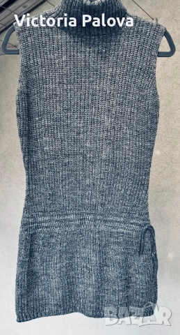 Луксозна плетена рокля-пуловер с поло яка Италия, снимка 2 - Рокли - 52969719