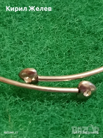 РЪЧНА ИЗРАБОТКА СРЕБЪРНА ГРИВНА с МАЛКИ СЪРЦА ИНКРУСТИРАНИ КРИСТАЛИ Italy 34508, снимка 7 - Гривни - 52858500