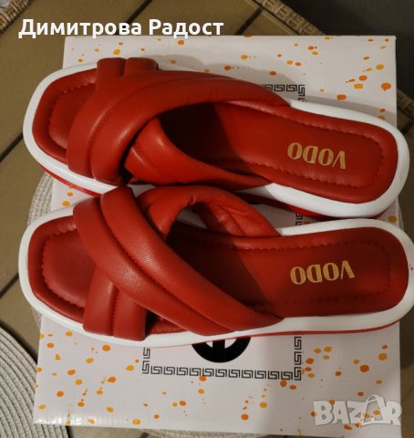 Дамски кожени чехли. Състояние ново. Номер 39.Много удобни за ежедневна употреба. , снимка 3 - Чехли - 37388563