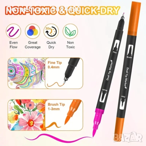  Маркери тип Четка за Дизайнери и Илюстратори 4735, снимка 7 - Рисуване и оцветяване - 52541591