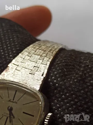 Сребърен дамски часовник Medalia 17 камъка-835 проба механика ,работещ,30 грама ,17 см дължина., снимка 11 - Други ценни предмети - 50385975