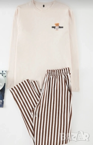 Мъжка памучна пижама М размер , снимка 2 - Бельо - 52026652