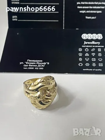 Златен пръстен 14 карата, снимка 5 - Пръстени - 48277467
