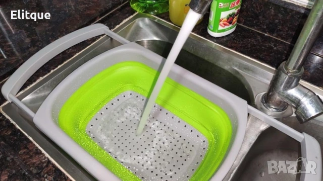 Сгъваема правоъгълна кошница за измиване и изцеждане на плодове и зеленчуци, снимка 17 - Аксесоари за кухня - 53447520