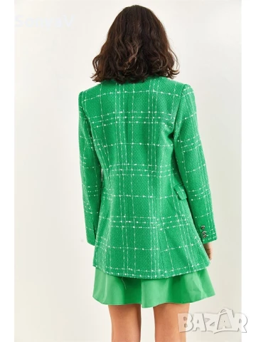 Зелено сако от букле, снимка 2 - Сака - 50823920