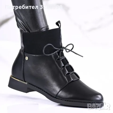 Модни спортно елегантни боти в черен цвят модел: B4101-2 black, снимка 1 - Дамски боти - 47511638